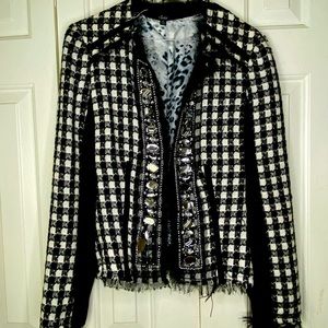 Black and white blazer